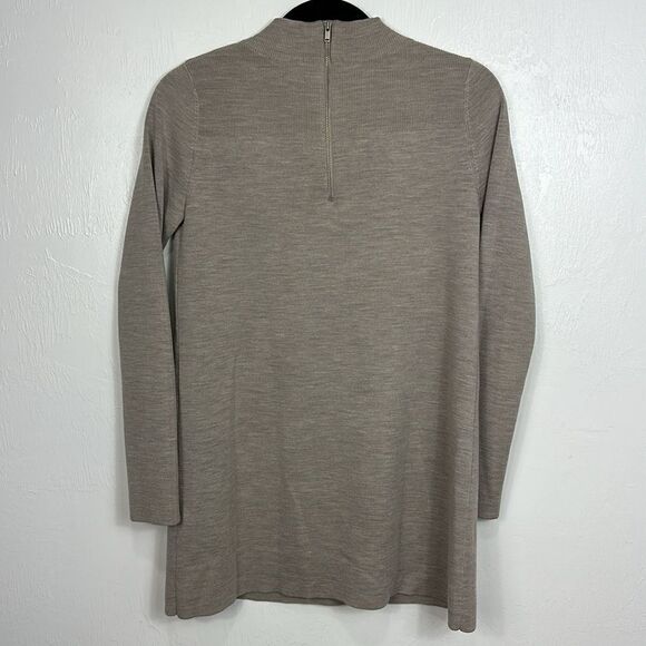 COS Beige Wool Zip Up Long Sleeve Tunic Sweater Size XS - Picture 4 of 9